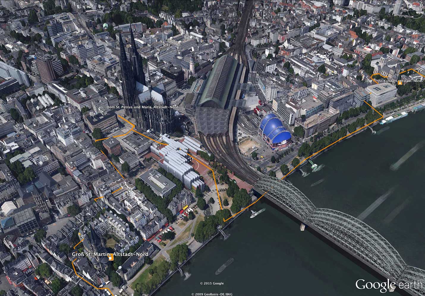 Erzbistum Köln / pfarr-rad > Bike tour exported to Google Earth 3D